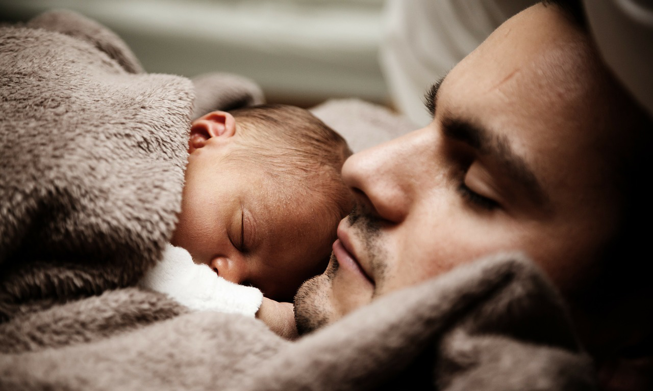 Young dad with baby