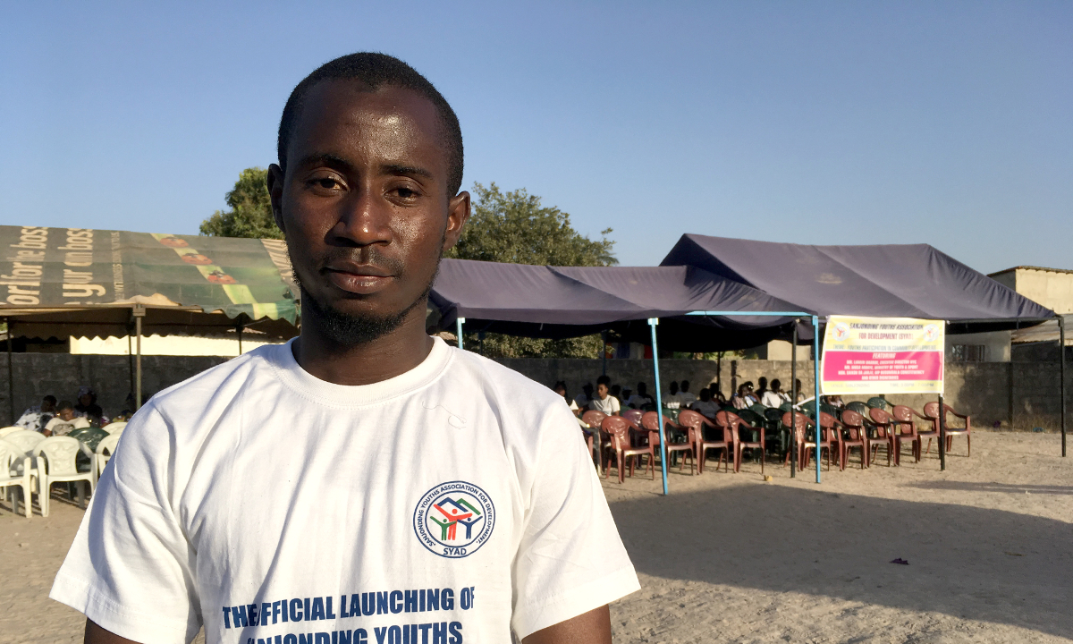 Mustafa Saho, president of the Sajonding Youths Association for Development