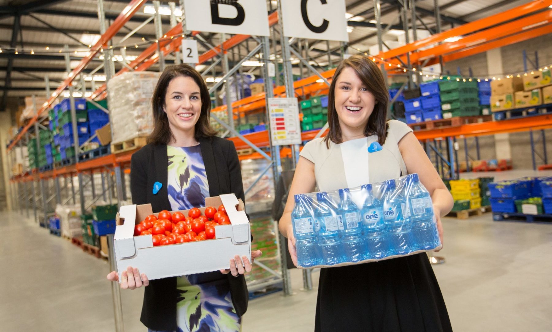 Aoibheann O'Brien and Iseult Ward of FoodCloud show off their wares