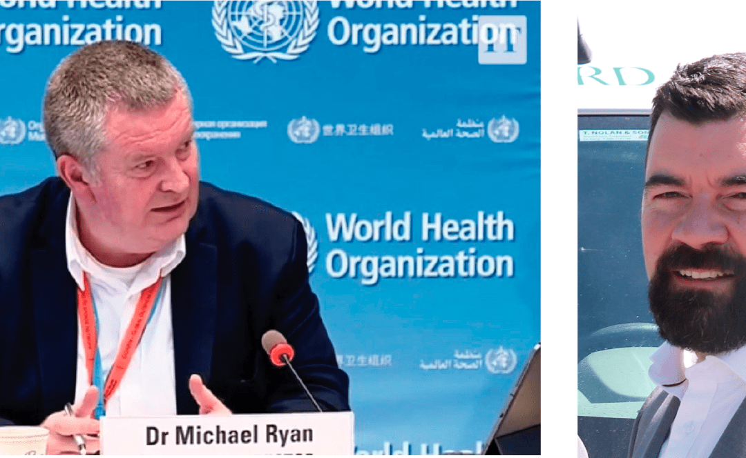 Dr Mike Ryan of WHO and Minister Joe O’Brien for community conference