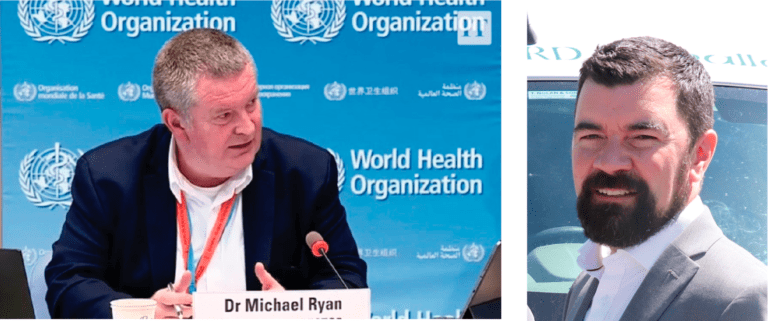 Dr Mike Ryan of WHO and Minister Joe O’Brien for community conference