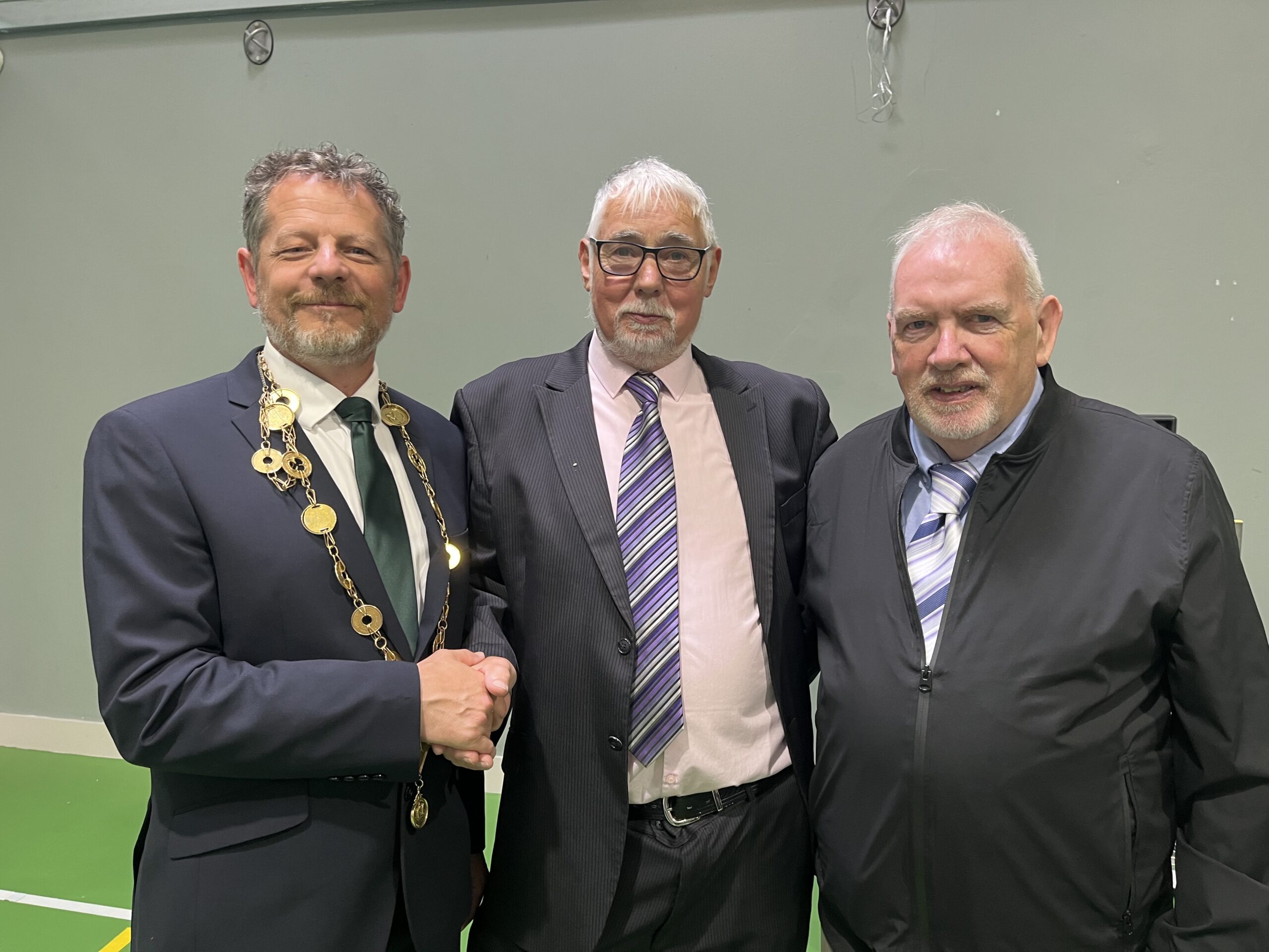 • The Mayor of Limerick John Moran, Paddy Flannery and Moyross Community Enterprise Centre chairperson Tony Lynch.