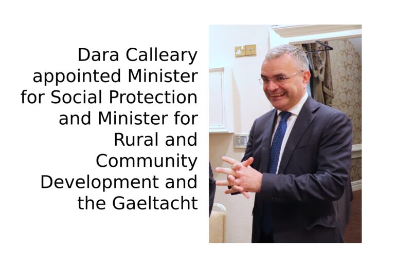 Welcome for Dara Calleary as rural, community, Gaeltacht and social protection minister