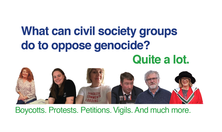 How best can small local civil society groups oppose genocide?